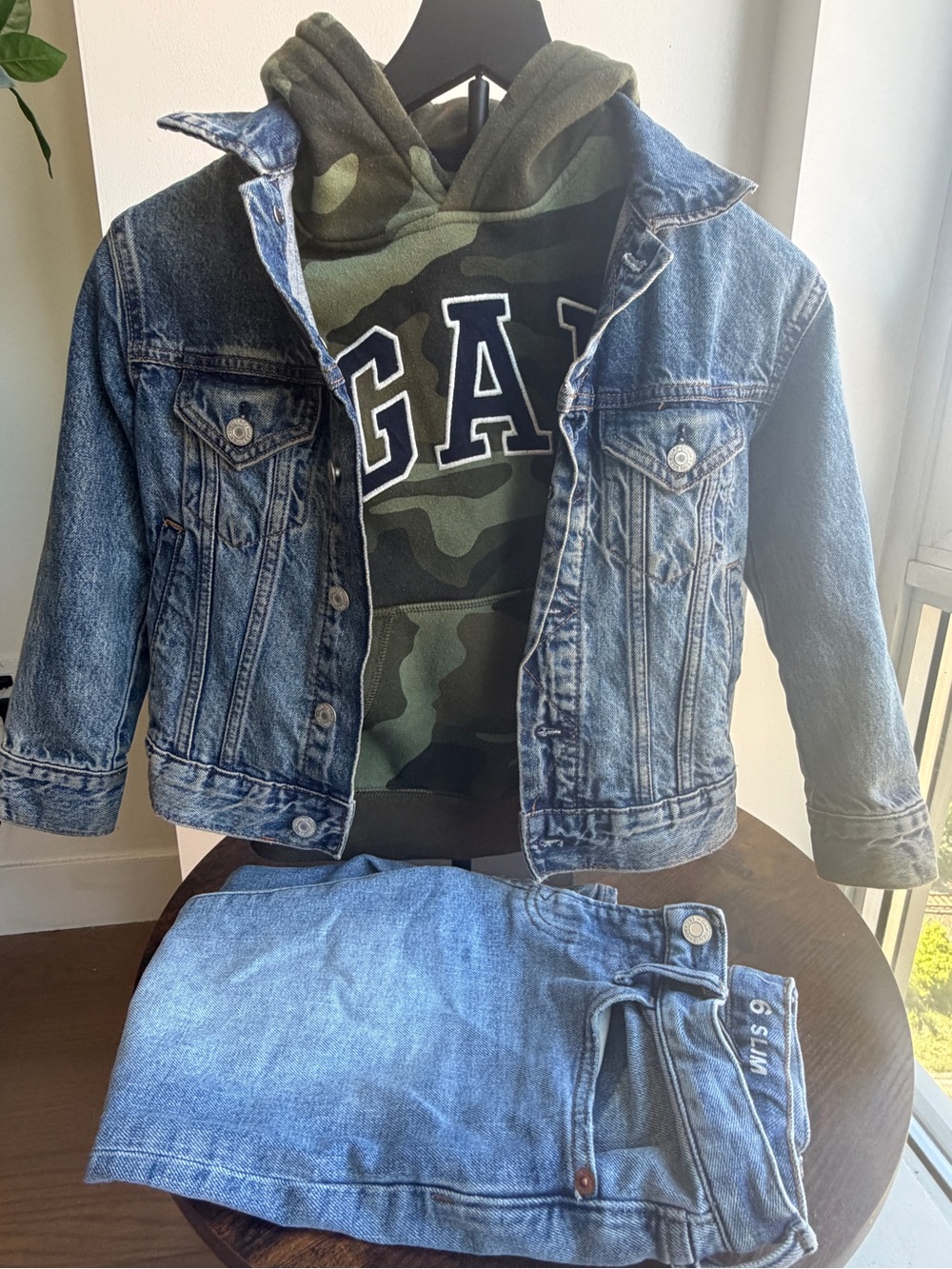 GAP Kids 3pc Bundle Embroidered Hoodie Denim Jacket Jeans